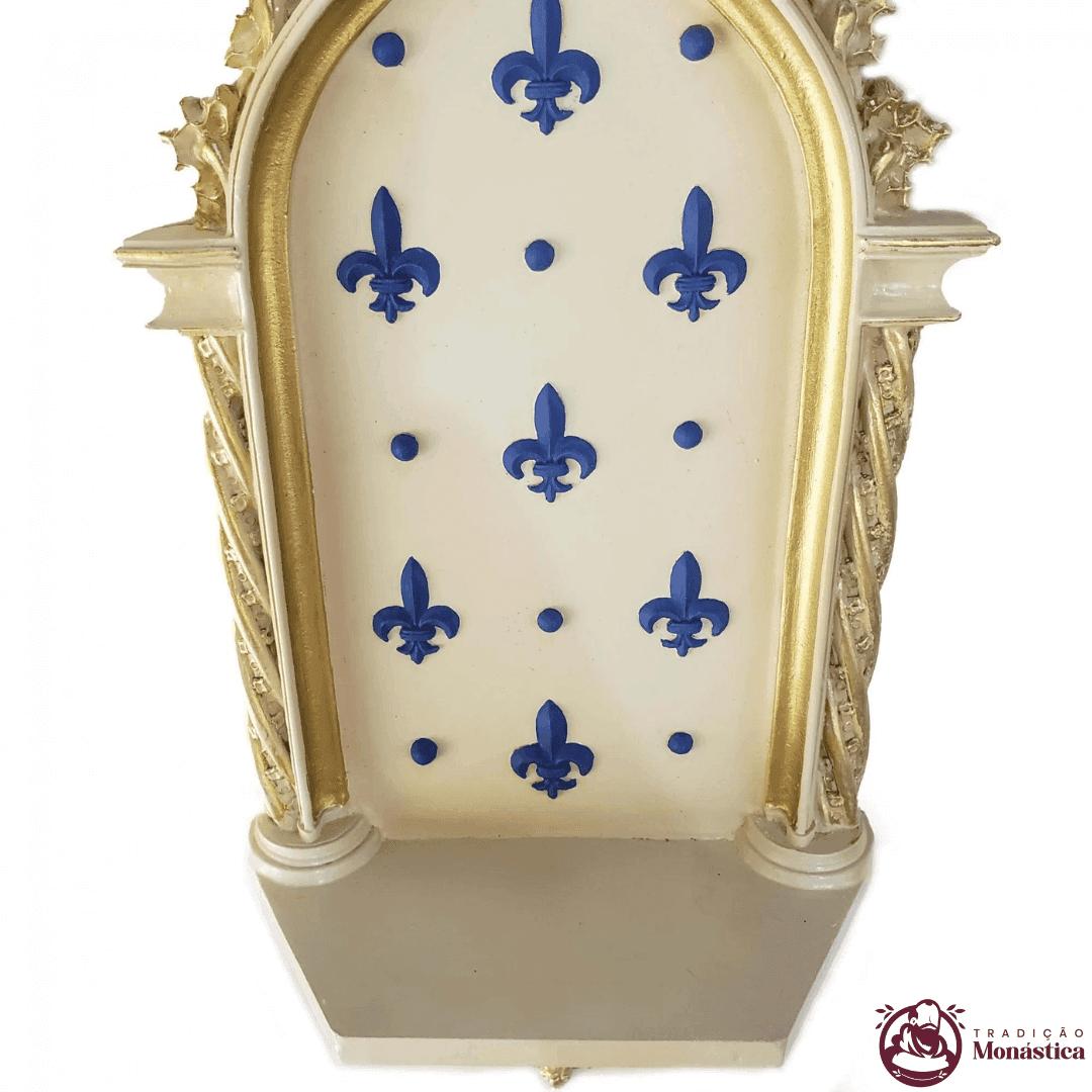 Peanha Oratório em Resina Dourada e Azul 54cm - 3
