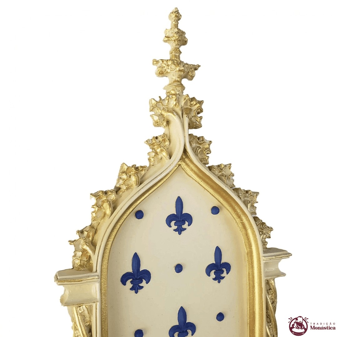 Peanha Oratório em Resina Dourada e Azul 54cm - 5