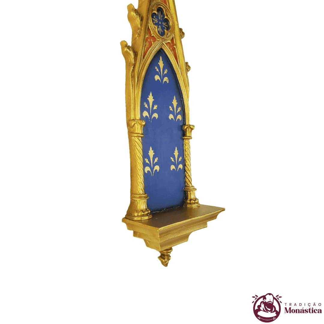 Peanha Oratório Gótico em Resina - 45cm Azul - 4