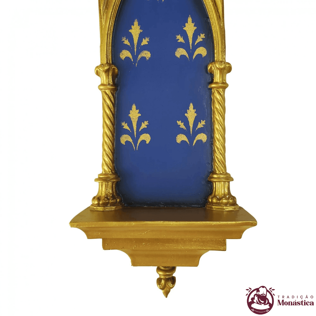 Peanha Oratório Gótico em Resina - 45cm Azul - 3