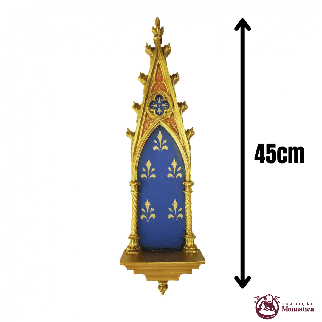 Peanha Oratório Gótico em Resina - 45cm Azul - 7