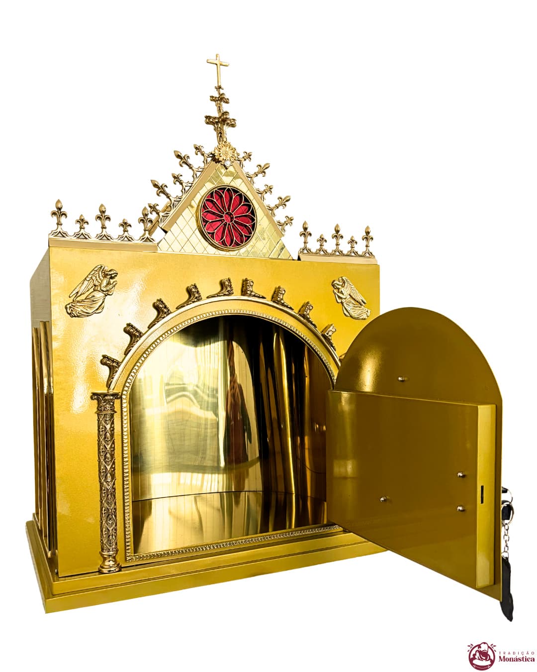 Sacrário Basílica Gótico em Latão Dourado - 78cm - 3