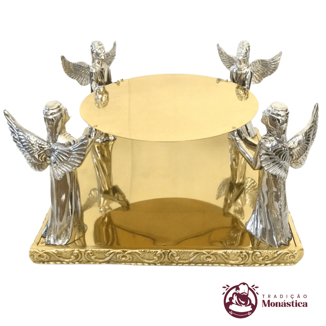 Suporte para Ostensório com Anjos em Bronze - 18cm - 1