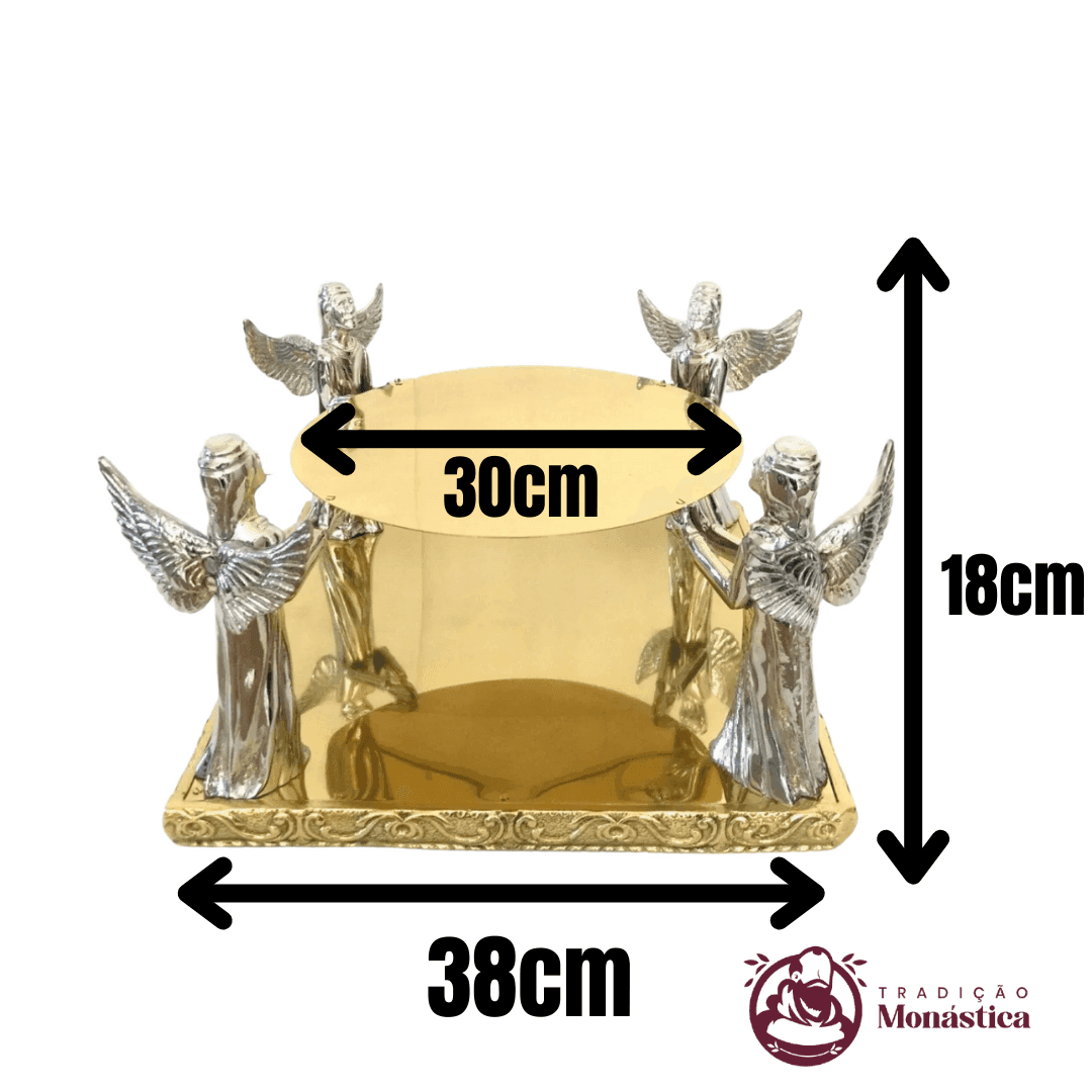 Suporte para Ostensório com Anjos em Bronze - 18cm - 2