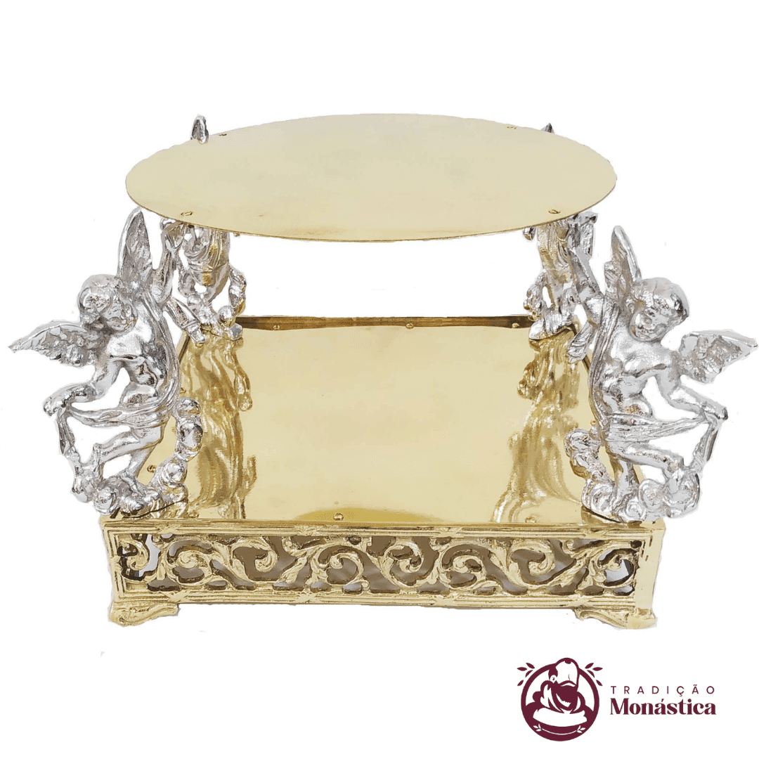 Suporte para Ostensório com Anjos em Bronze - 21cm - 1