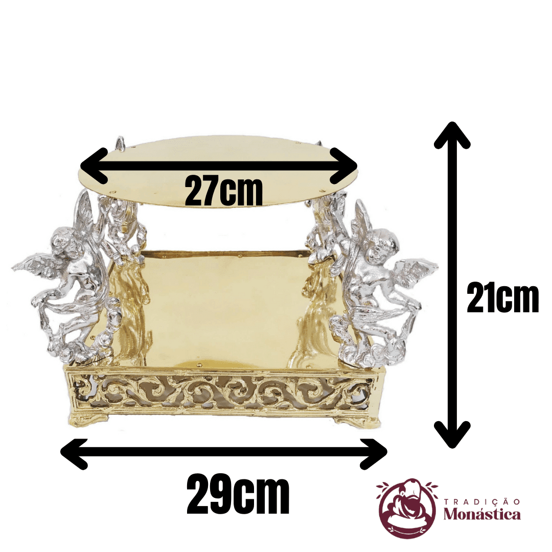 Suporte para Ostensório com Anjos em Bronze - 21cm - 2